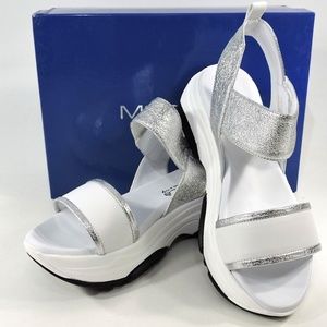 MOT-CLe 🇮🇹 SILVER LEATHER COMFORT SUMMER SANDALS